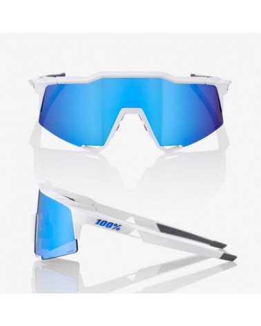 Gafas 100% Speedcraft LL Matte White lente espejo multicapa hiper blue