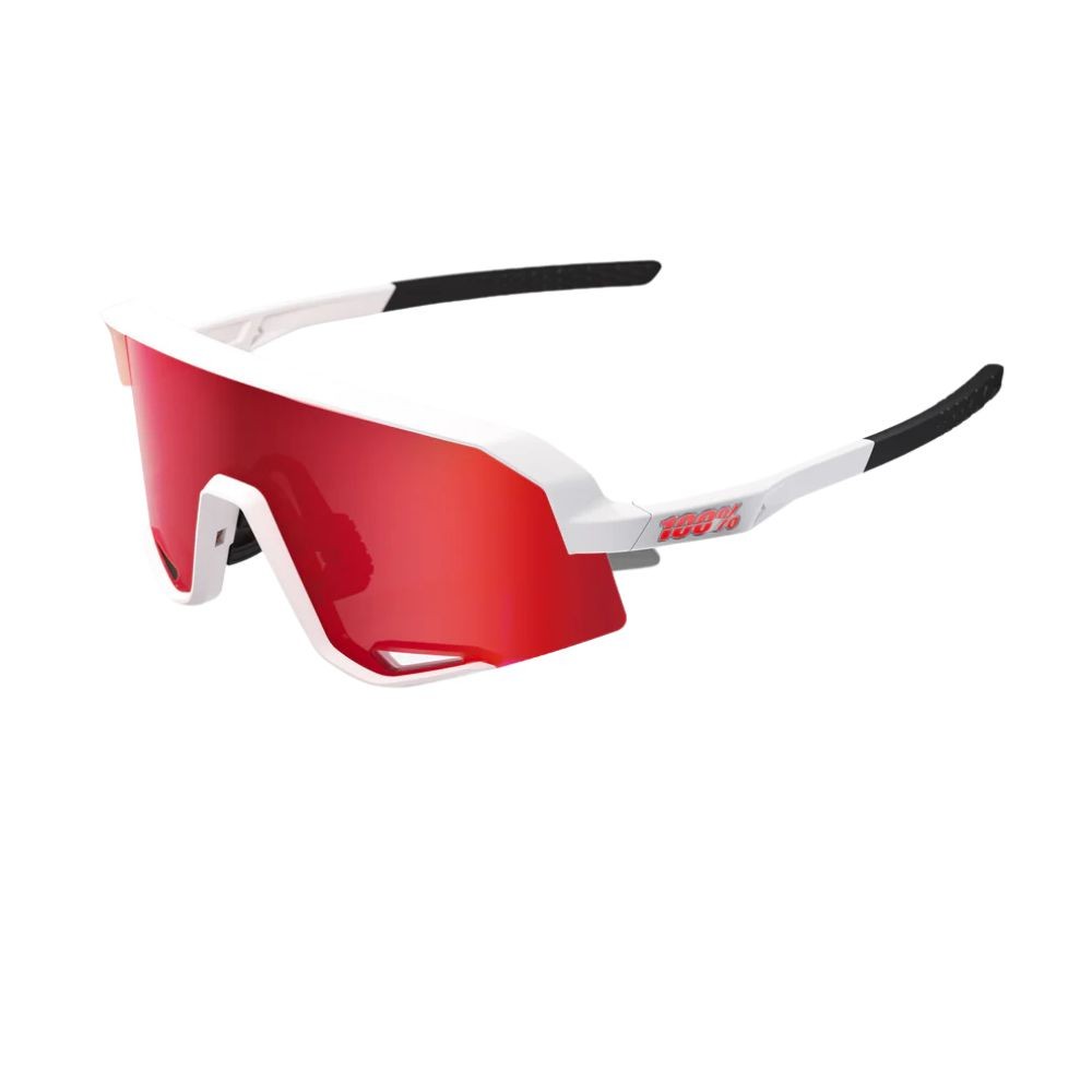 Gafas 100% Slendale Lente Espejo Rojo Multicapa - Montura Blanco Mate